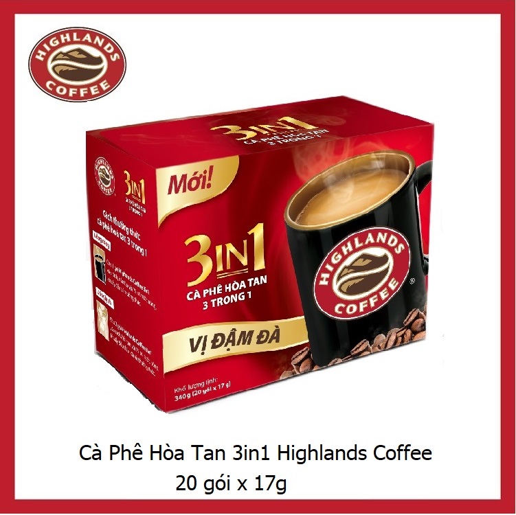 Cà phê hòa tan 3in1 Highlands Coffee 20gói - 17g