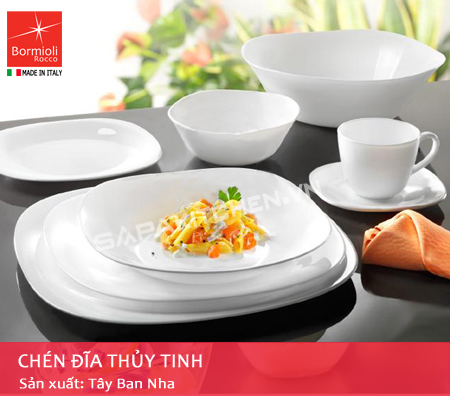 Bát đĩa Thủy Tinh Vuông Parma(Bormioli Rocco)
