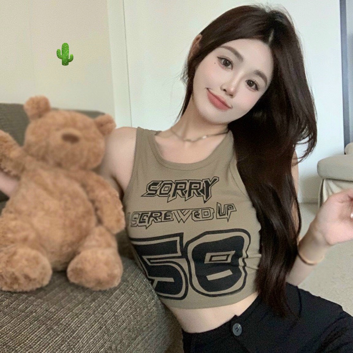 Áo thun ba lỗ croptop ôm body in số 1994, 58 thoáng mát, trẻ trung, năng động PC