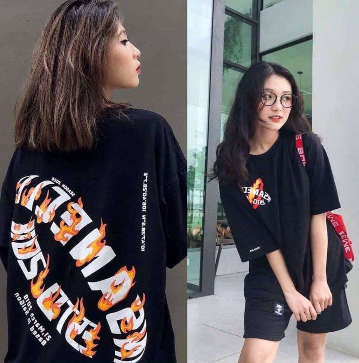 [HCM]Áo Thun Nam Nữ Form Rộng Hàn Quốc VÒNG CHỮ LỬA SAU LƯNG Vải Mịn Thoáng Mát Thiết Kế Thời Trang Kiểu Dáng Năng Động Trẻ Trung MS009