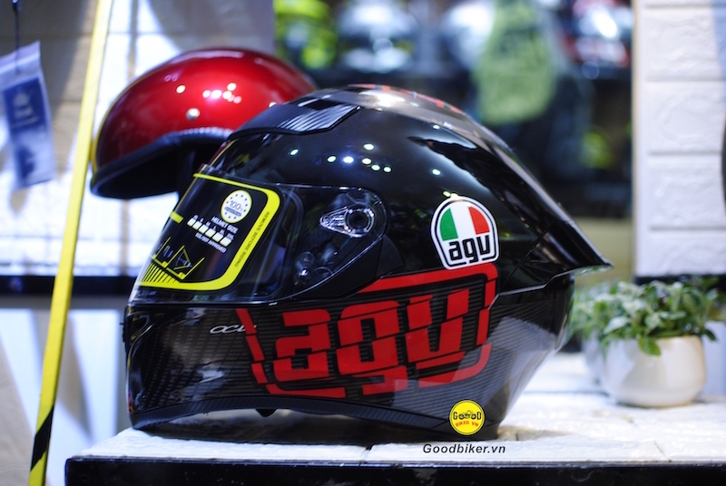 Mũ Royal M138b lên tem AGV đỏ