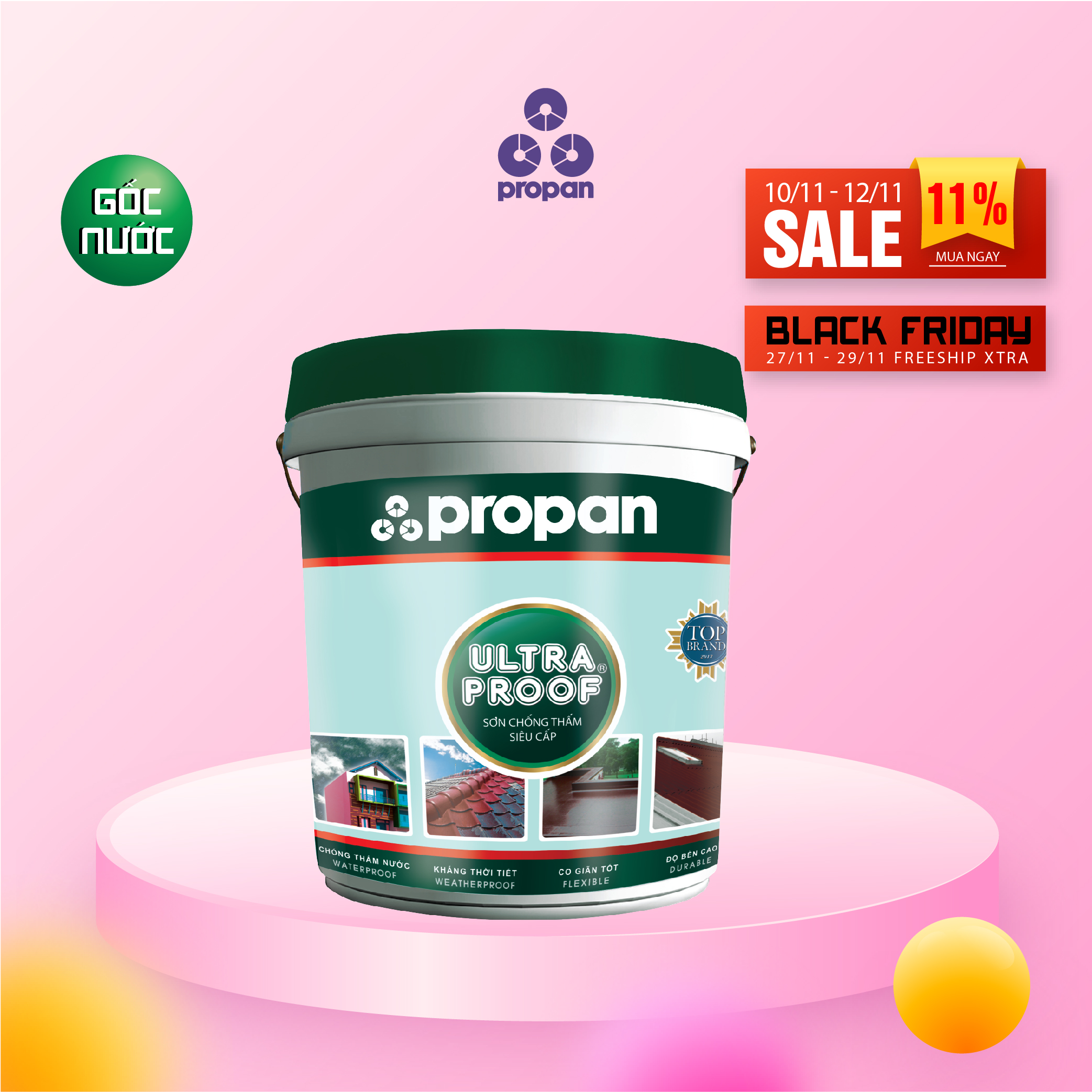 Propan - ULTRAPROOF - UPR-960 - Sơn Chống Thấm Siêu Cấp - 20 kg