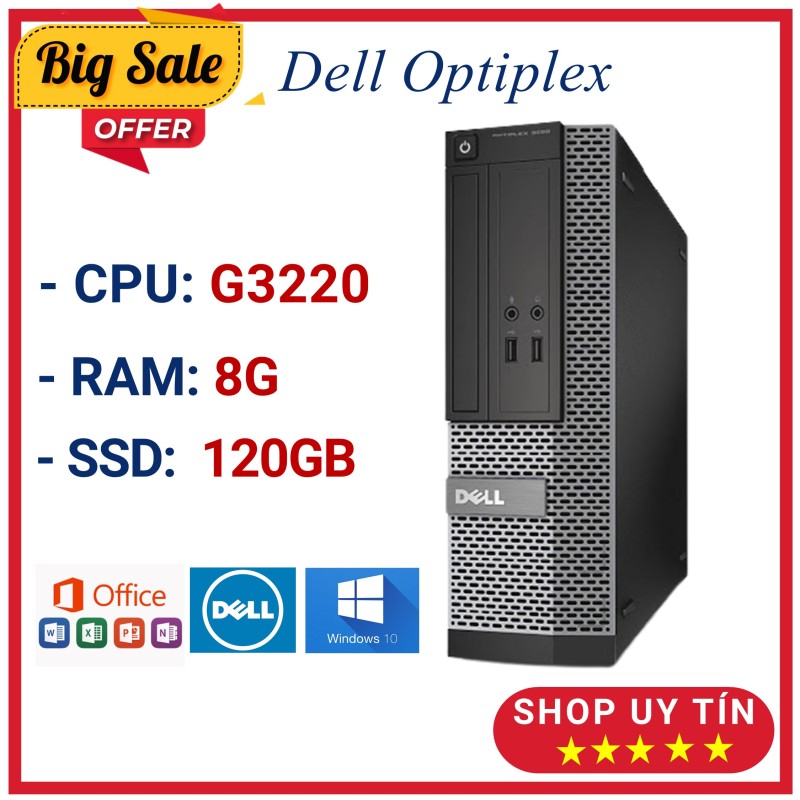 Bảng giá Case máy tính đồng bộ Dell 3020 G3220 Ram 8G, SSD 120GB giá tốt nhất thị trường Phong Vũ