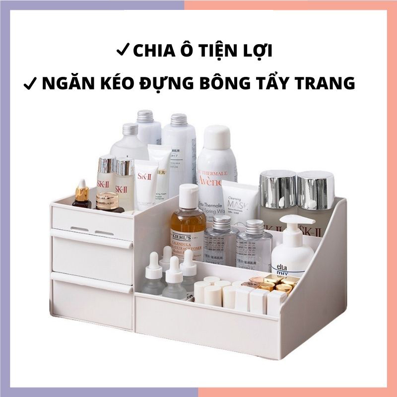 [Trendsetter sect đẹp] stand cosmetic, stand cosmetic 3 floor, 2 Drawer, storage cabinet cosmetics, stand Đồ multi-purpose, stand Đồ with drawer, multifunctional shelf-PVC plastic material (random color delivery)