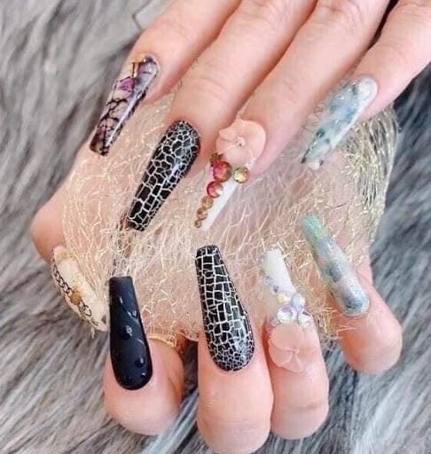 Sơn nứt đen trắng  Không kèm nền nhũ (Lưu ý sơn nứt tự nứt,  Không bán kèm sợ nhũ nền)