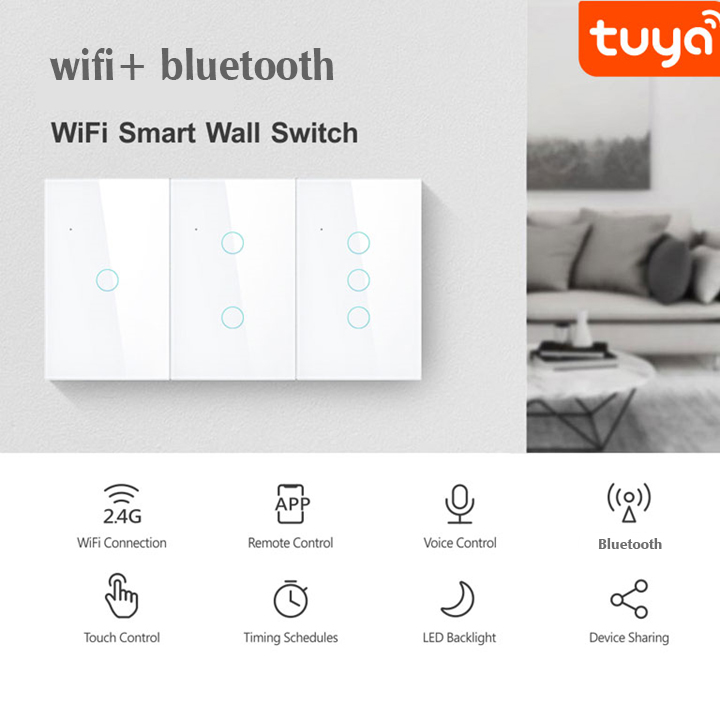 Công tắc cảm ứng thông minh wifi + Bluetooth Tuya