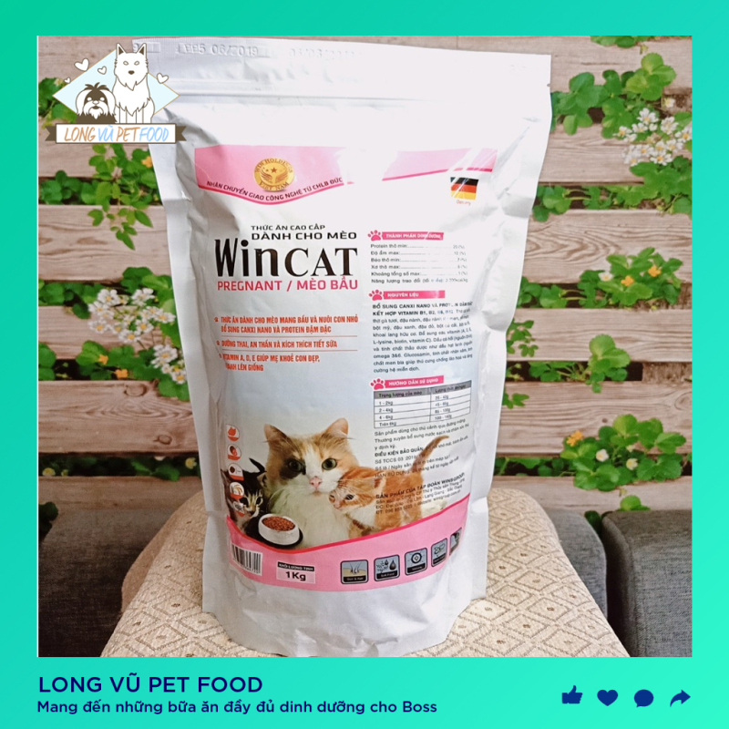 Thức ăn cho mèo bầu & nuôi con WinCat 1kg - Long Vũ Pet Food