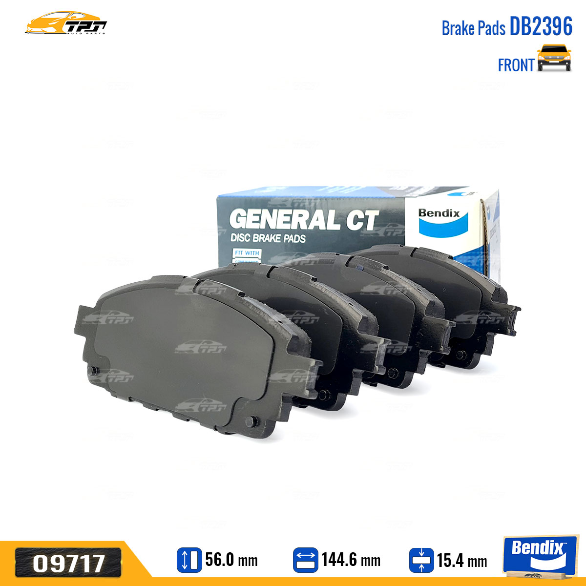 Bố Thắng / Má Phanh TRƯỚC Toyota INNOVA 2016- [ DB2396 ] Bendix - USA
