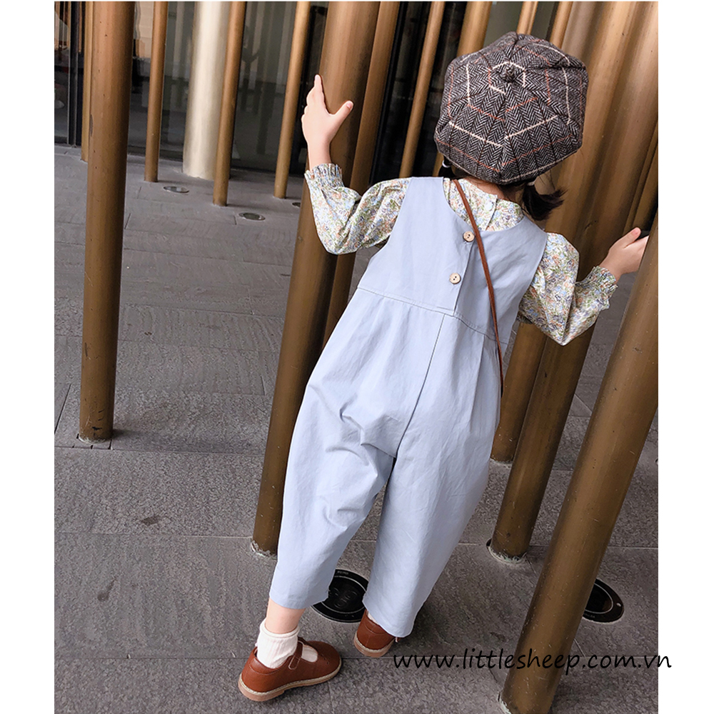 Set quần yếm áo sơ mi vest Hàn Quốc