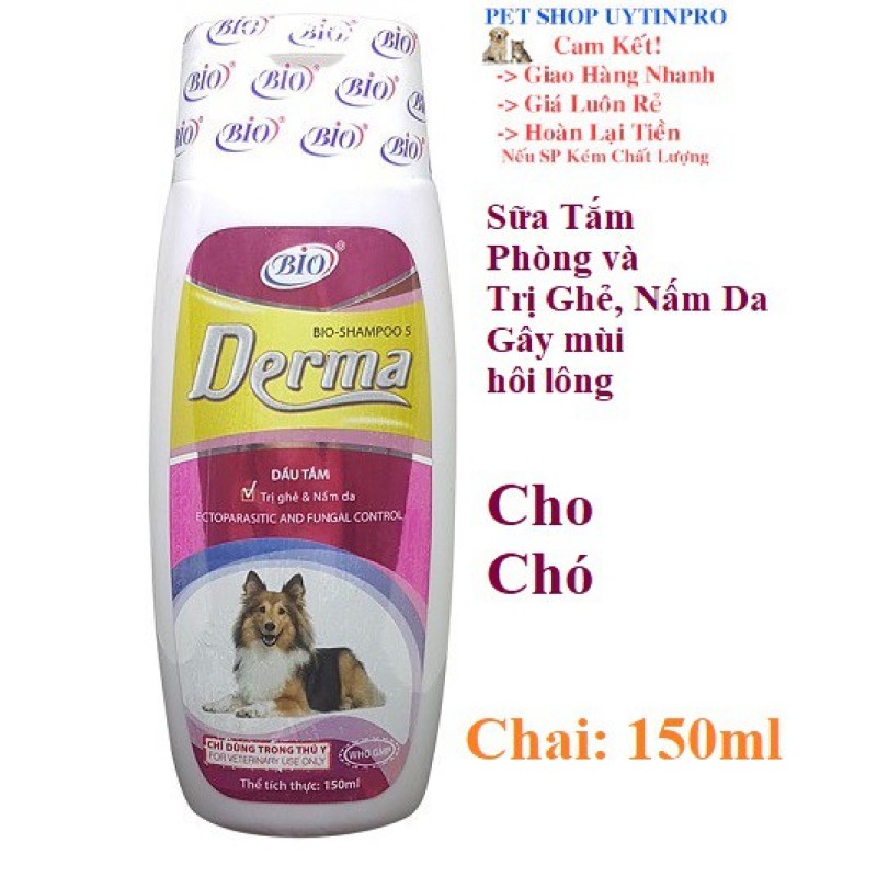 SỮA TẮM CHO CHÓ Bio Derma loại bỏ Ghẻ và Nấm Da Gây Nên Triệu Chứng Hôi Lông Rụng Lông Chai 150ml Xuất xứ Việt Nam