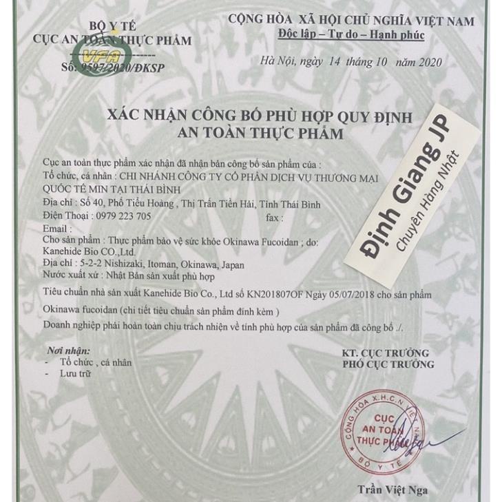 Fucoidan Okinawa 180 Viên Nhật Bản