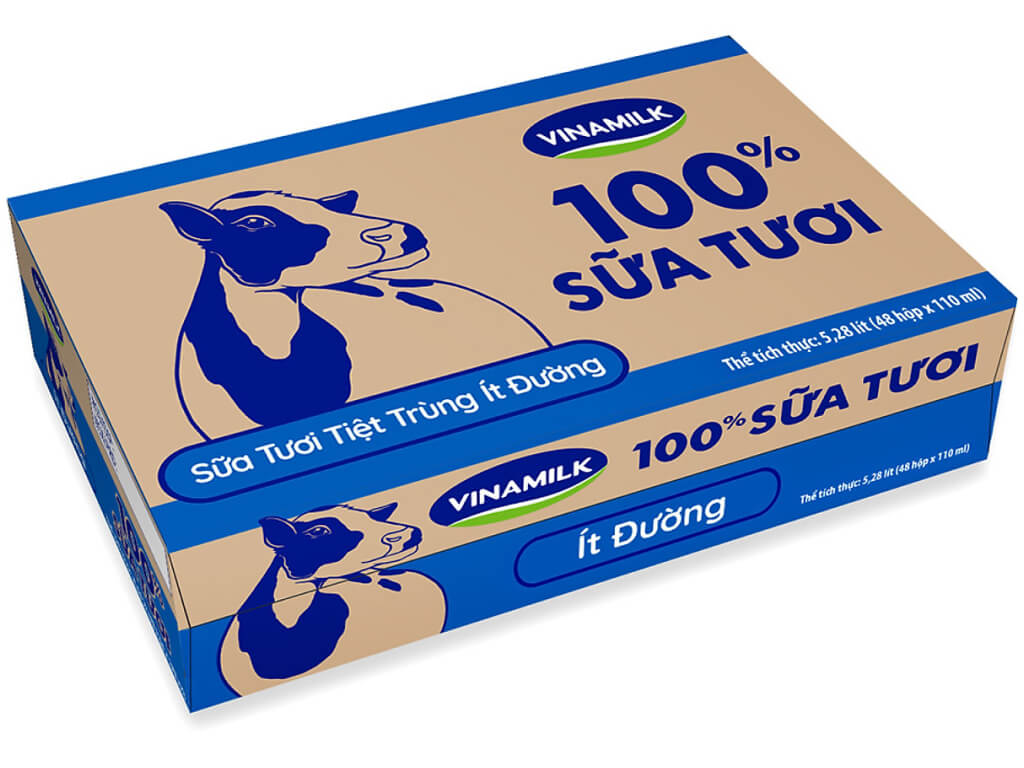sữa vinamilk ít đường hộp 110ml