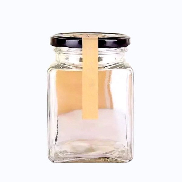Hủ thủy tinh Vuông 500ml nắp thiếc vặn
