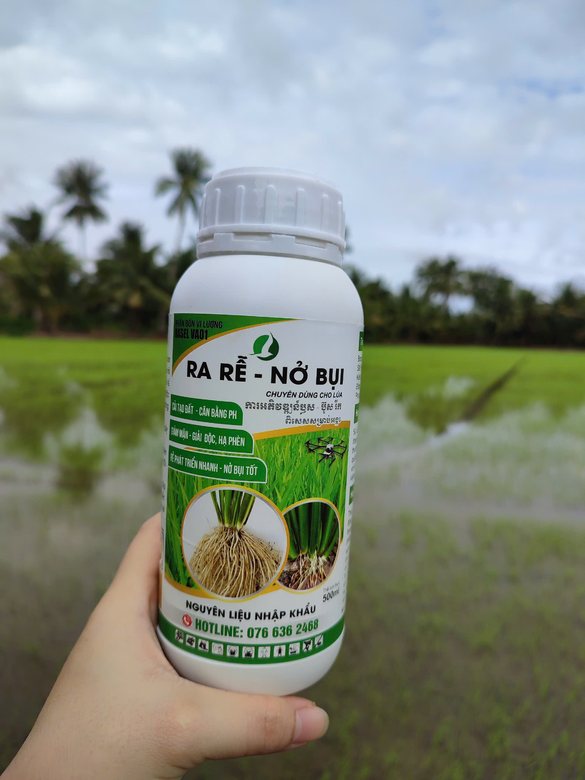 PHÂN BÓN CHO LÚA - RA RỄ, NỞ BỤI (CHAI 500ML)