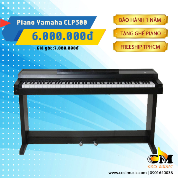 Đàn Piano Điện Yamaha CLP300 Like new 90%. Hàng nội địa Nhật. Bảo hành 1 năm. Tặng ghế Piano trị giá 300,000đ