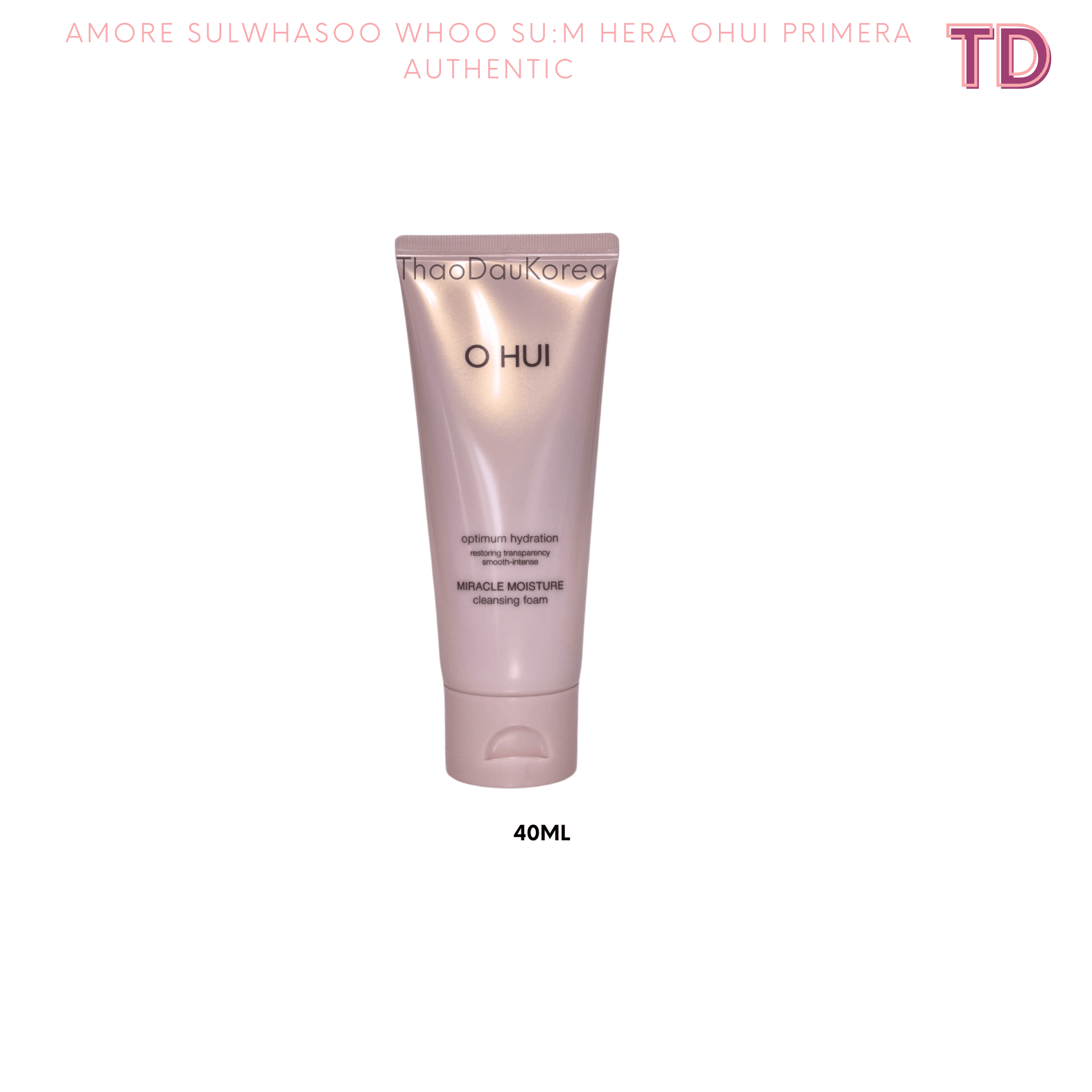 Tách Set Sữa Rửa Mặt Mềm Mịn Da Ohui Hồng Miracle Moisture Cleansing Foam 100Ml 200Ml tloskorea cũ