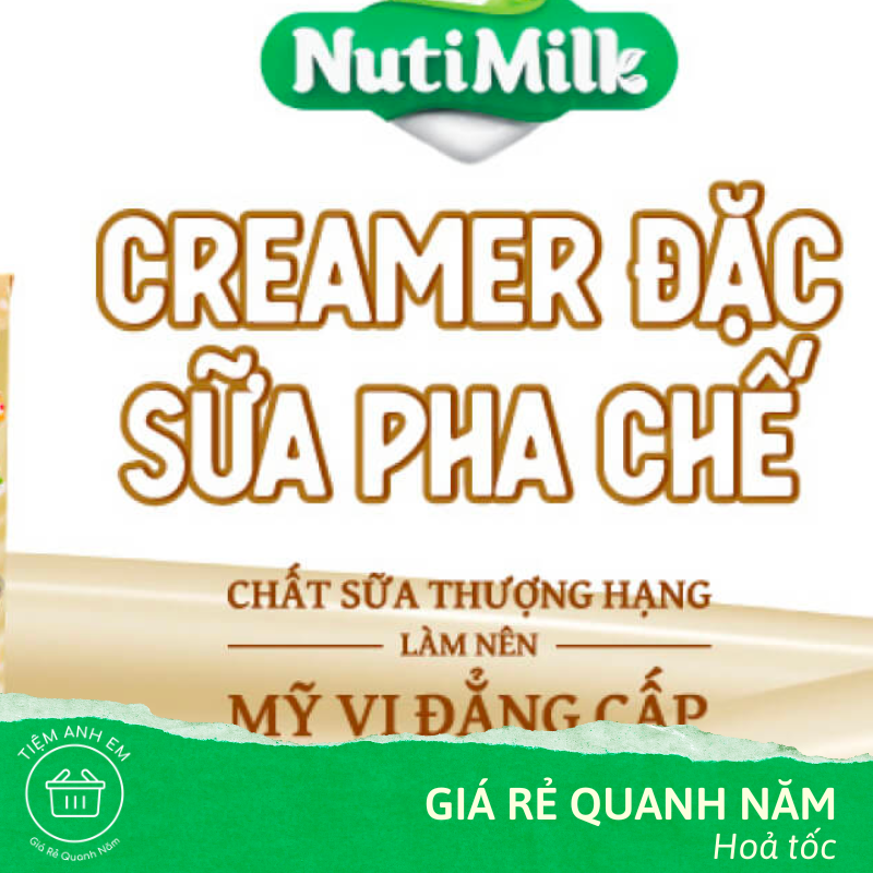 [Rẻ vô địch] Creamer đặc sữa pha chế NutiMilk hộp giấy 380g