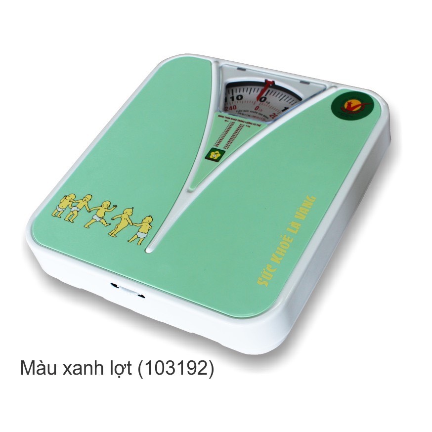 Cân sức khỏe gia đình 120 kg. Mặt kính nhựa nhựa PC trong suốt. Mặt số bằng nhôm. Vỏ hộp cân được sơn tĩnh điện. Giao màu ngẫu nhiên