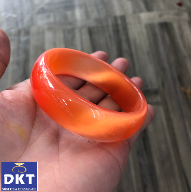 [HCM]{ SIÊU HOT } Vòng tay đá Mắt mèo hồng cam bản lớn DKT-999 thời trang tuyệt đẹphình thưc tế bao đẹp.