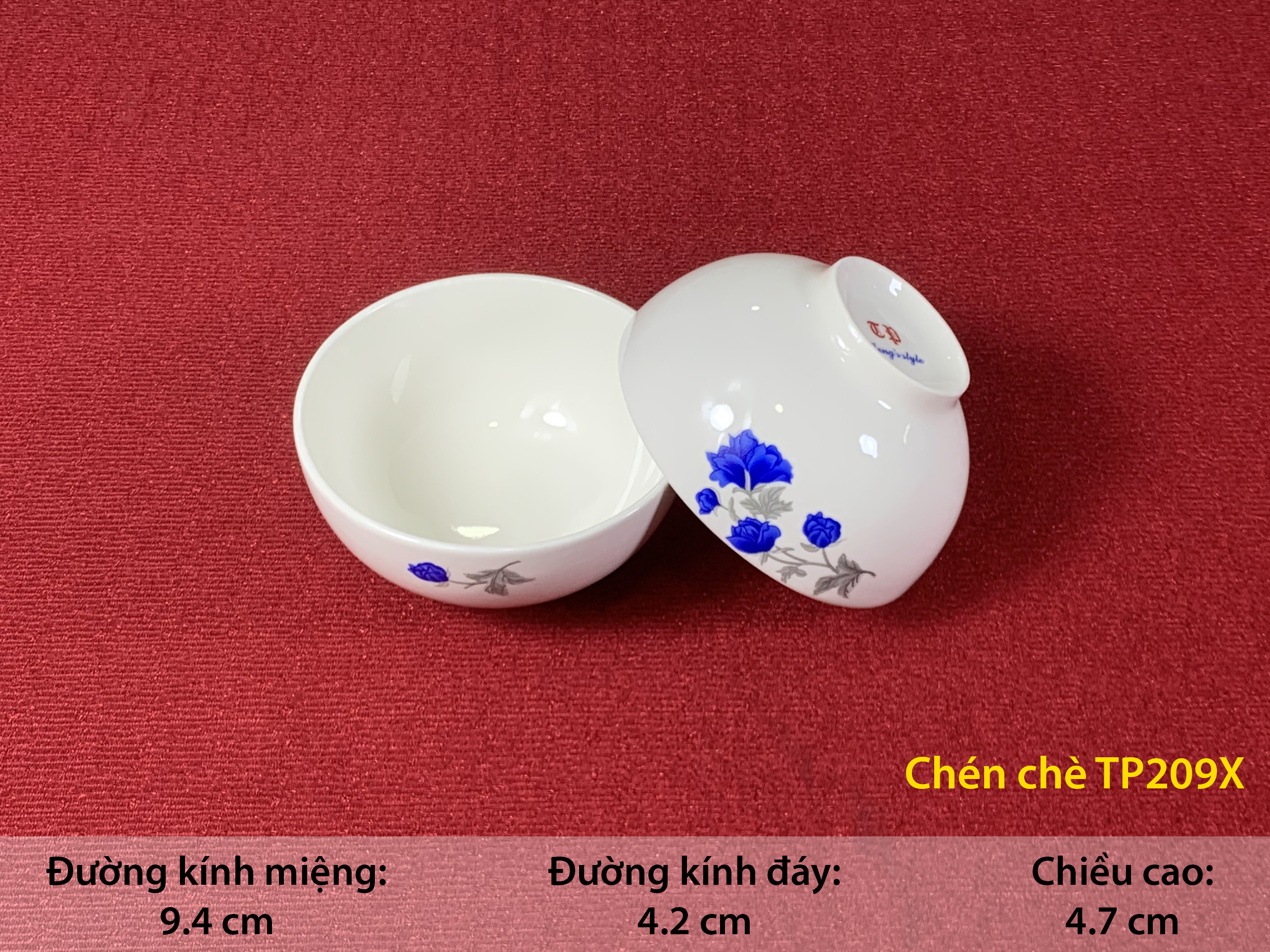 CHÉN MẮM, CHÉN CHÈ TP 209X SỨ BÁT BẢO CAO CẤP, sINCE_1977