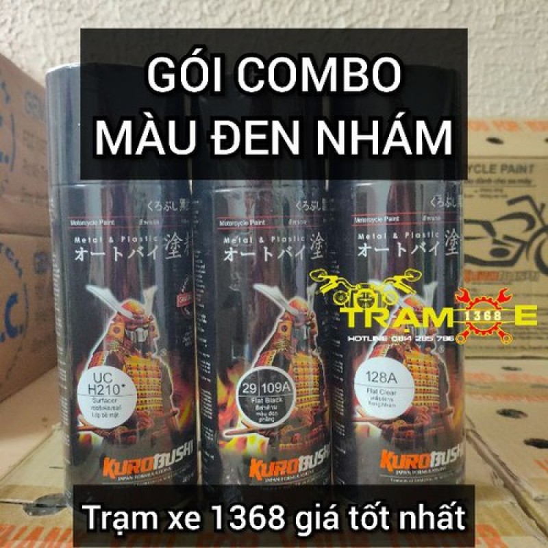 COMBO SƠN SAMURAI MÀU ĐEN NHÁM 109A GỒM 3 CHAI ĐỦ QUY TRÌNH, ĐỘ BỀN CAO
