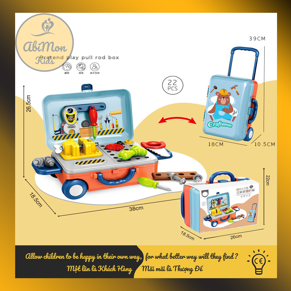 🌻 Bộ Đồ Chơi Vali Cho Bé (Bác Sỹ, Đầu Bếp, Trang Điểm, Kỹ Thuật) ☘️ Montessori ✨ Đồ chơi Giáo dục - An toàn - Thông minh