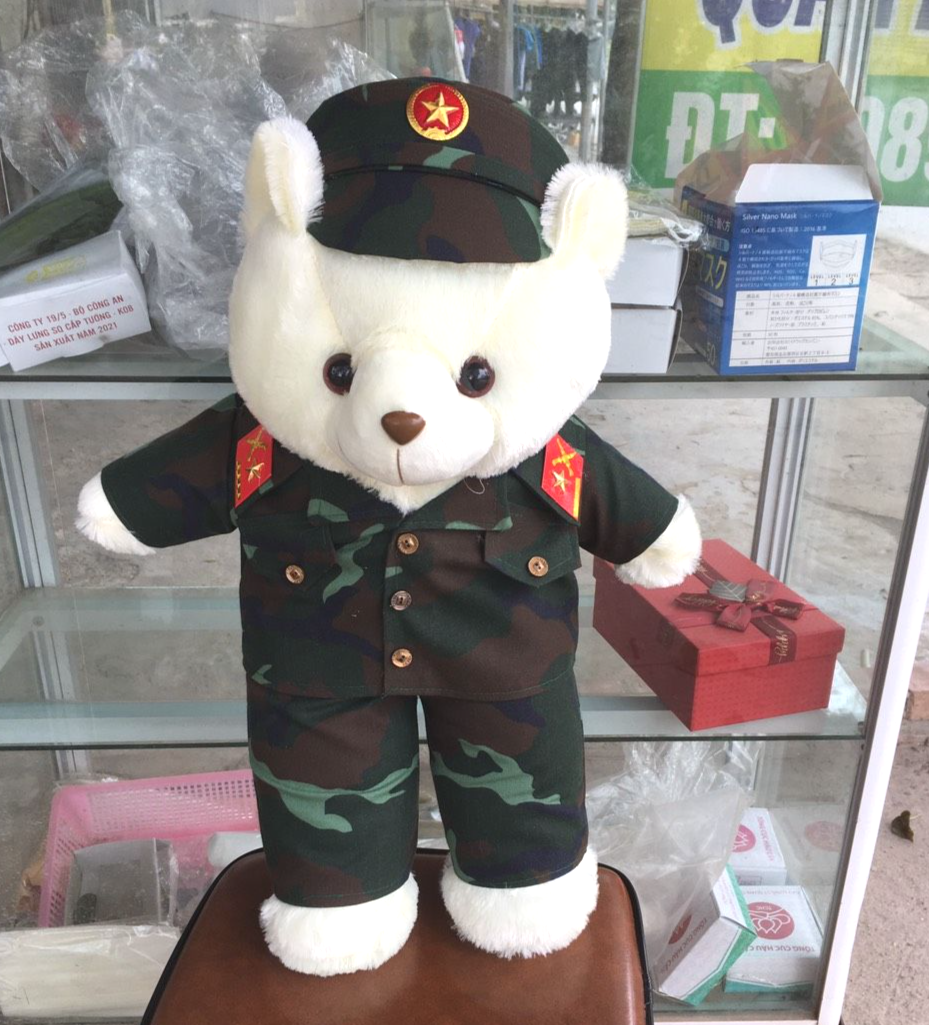 Gấu Bông Bộ Đội Rằn Ri K20 size 55cm