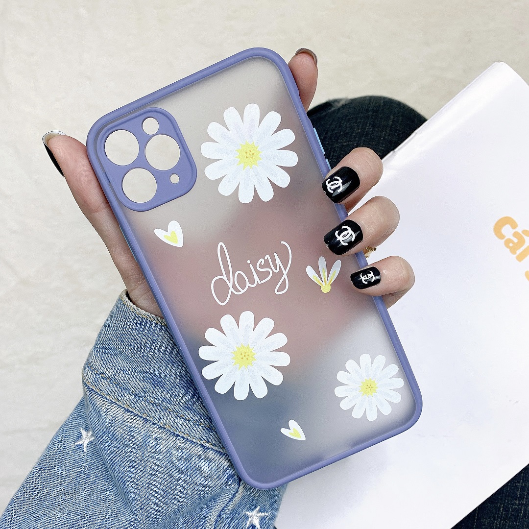 Ốp Lưng Nhám Chống Sock Va Đập Bảo Vệ Camera Daisy Flower