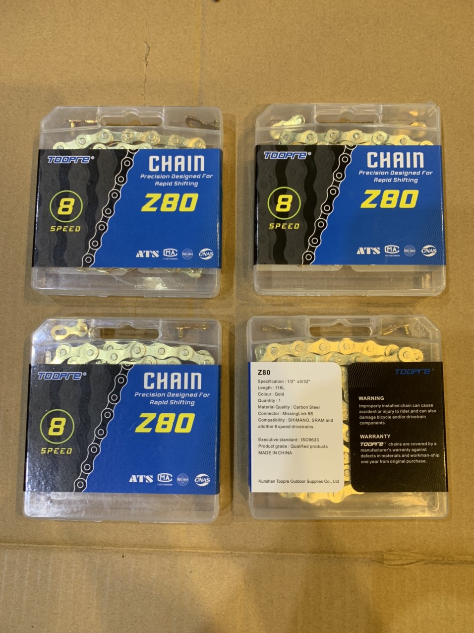 Sên xích mạ vàng toopre z80 8 speed dùng cho xe đạp