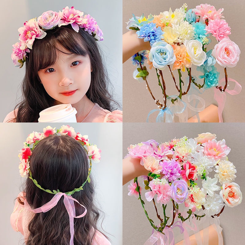 Vòng Hoa Đội Đầu Kiểu Công Chúa Cho Bé Gái