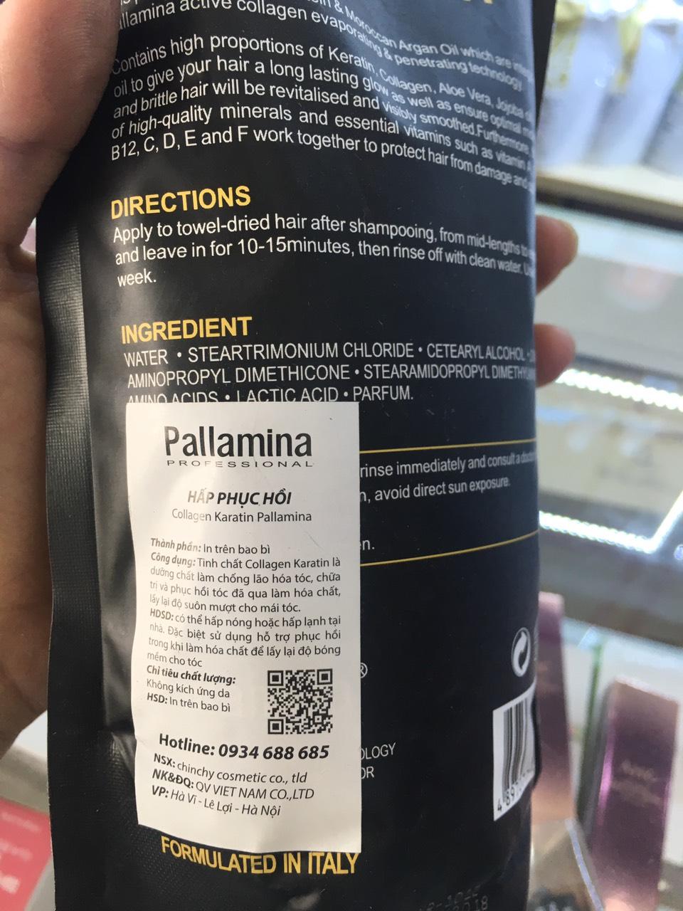 Hấp dầu collagen phục hồi tóc hư tổn Pallamina 500ml