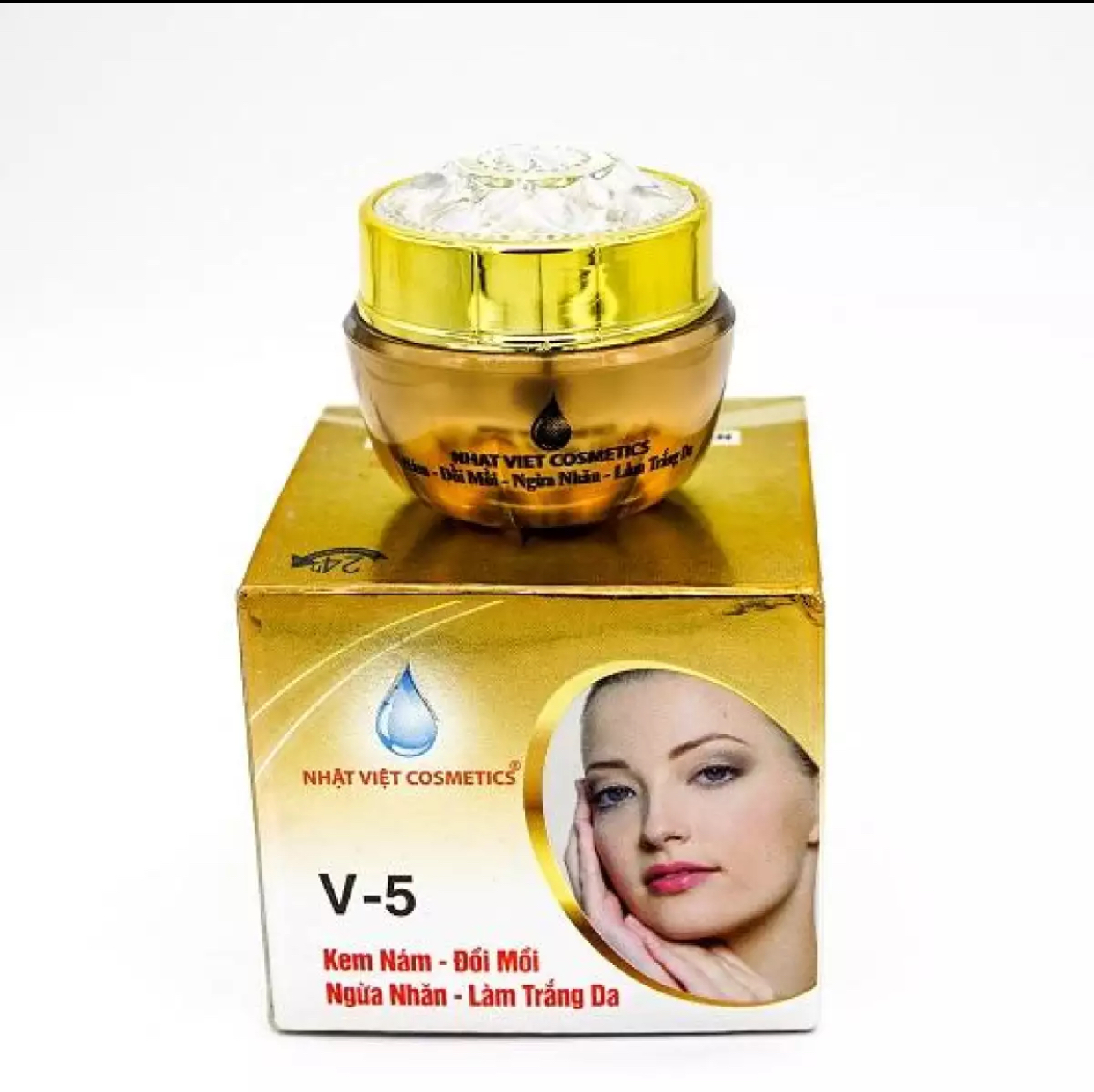 [HCM]Kem Nhật Việt V5 Thâm Nám Chống Nhăn Làm Trắng Ngọc Trai Đen Sữa Ong Chúa (12g)