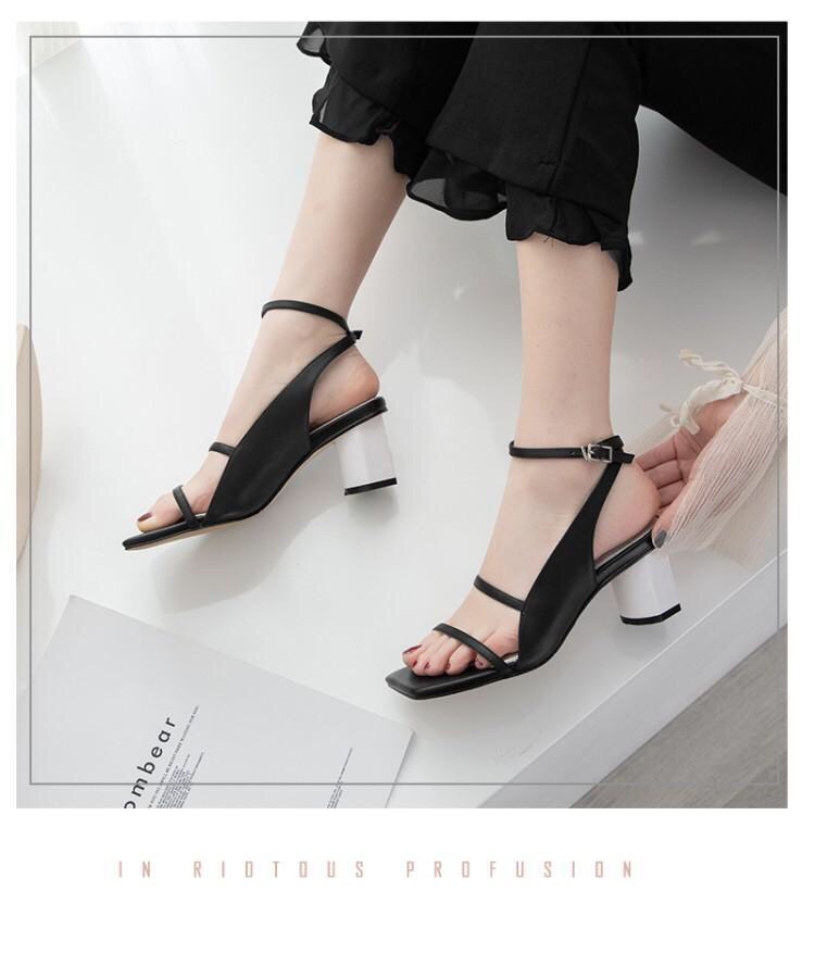 Giày sandal gót tròn cao 5 phân thời trang cao cấp S21 VIETLAVANI