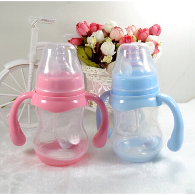 Bình sữa 180ml có tay cầm và van chống sặc