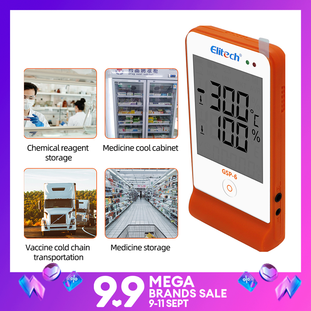 GSP-6 USB Data Logger Temperature and Humidity Recorder 16000 Points Detector Monitor Big External Sensors