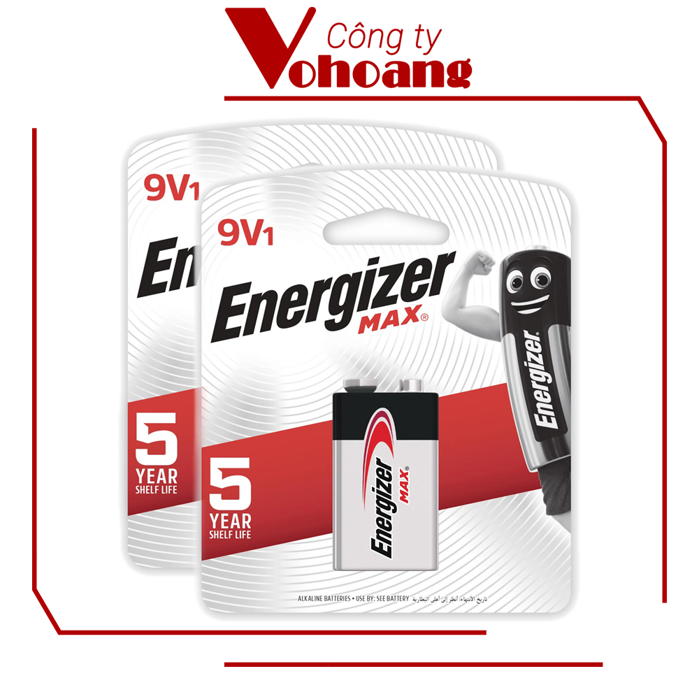 2 viên Pin Energizer Max 9V Alkaline 522 BP1 chống chảy