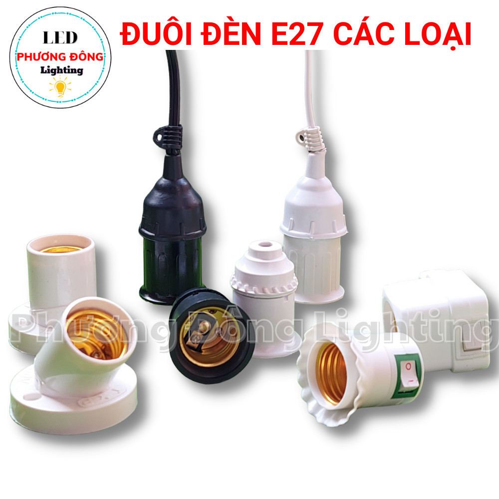 Đuôi đèn xoáy treo lò xo E27 các loại