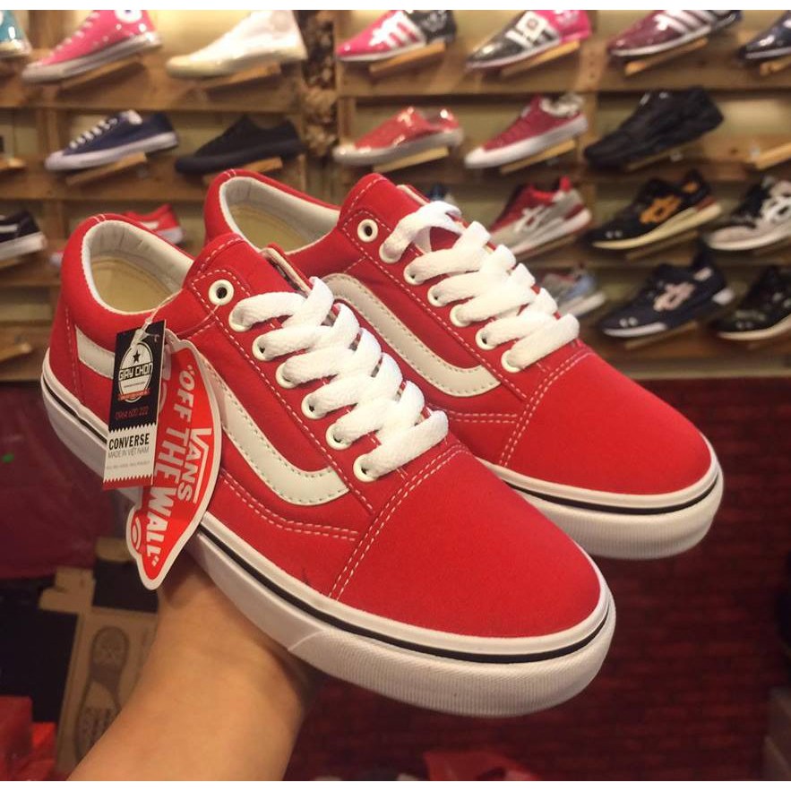 [SALE] Giày Vans Old Skool Màu Đỏ Trắng