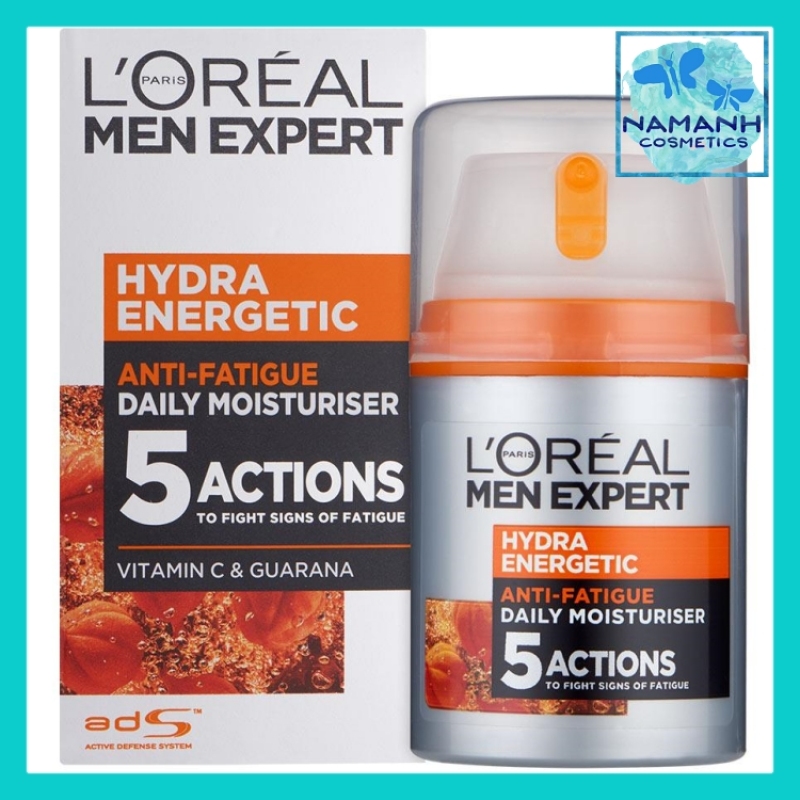 Kem dưỡng ẩm 5 tác động, sáng da cho nam LOreal Men Expert Hydra Energetic Anti-Fatigue Moisturiser nhập khẩu