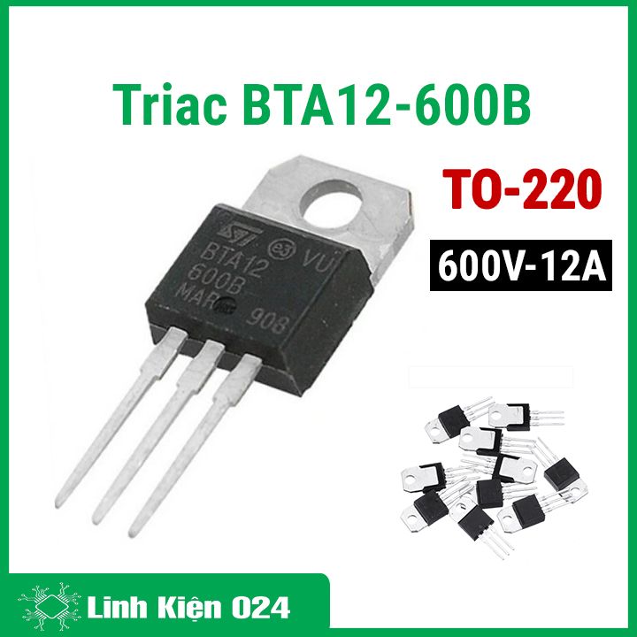 Triac bta12-600b to220 điện áp 600v 12a