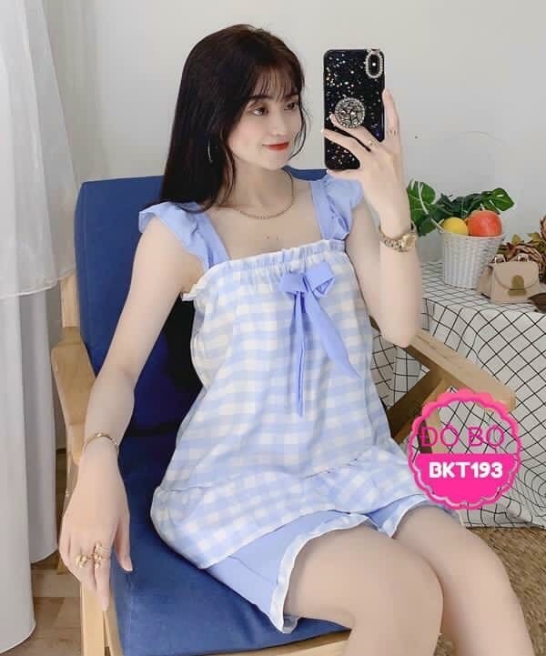 Đồ Bộ Caro đùi Nữ, mặc nhà dễ thương, 36 đến 57kg