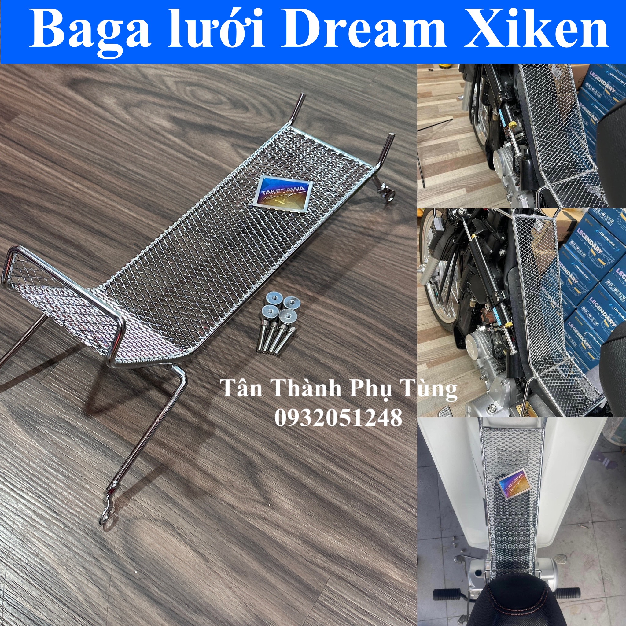 Baga giữa lưới Dream Xiken kèm logo titan