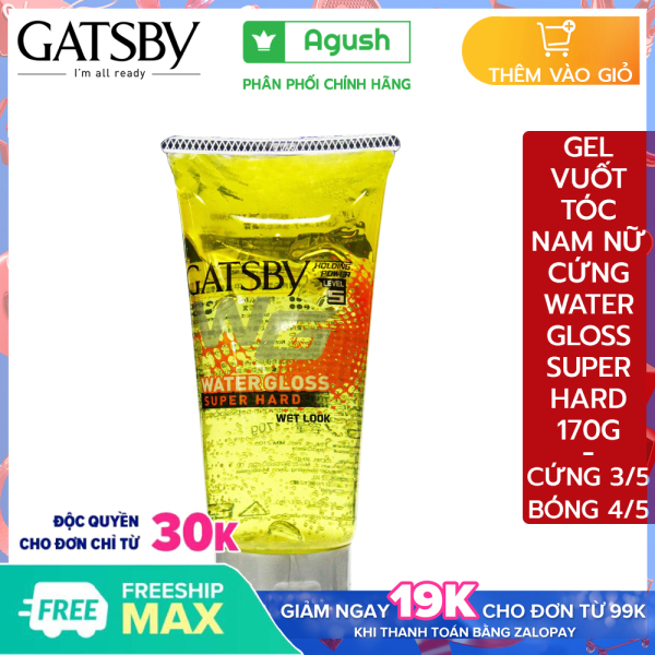 Gel vuốt tạo kiểu giữ nếp tóc nam cứng Gatsby hair styling gel Water Gloss Super Hard Wet Look Level 5 chai gel mềm 170g thế hệ mới vuốt tóc khô tạo kiểu được cho bé không bết tóc cho nam dạng nước trong đa năng giá rẻ thơm dịu giá rẻ