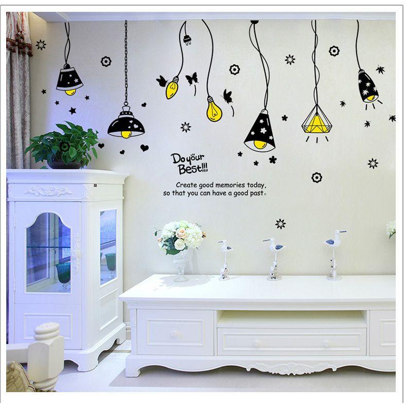 [HCM]Tranh dán tường 3D Đèn treo Amyshop (85 x 175 cm)