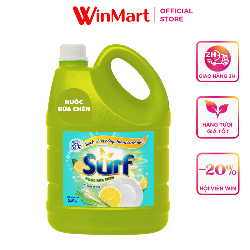 [Siêu thị WinMart] -Nước rửa chén Surf chanh sả can 3.8kg
