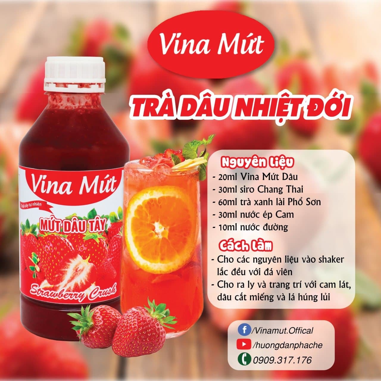 SINH TỐ DÂU VINA MỨT - 1000G