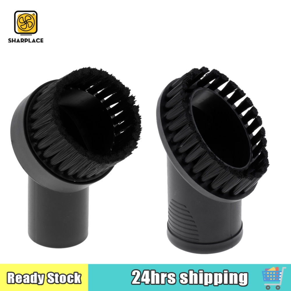 Sharplace 2pcs Round+Oval Bristle Dusting Brush for Vacuum Cleaners with 32mm Connector
