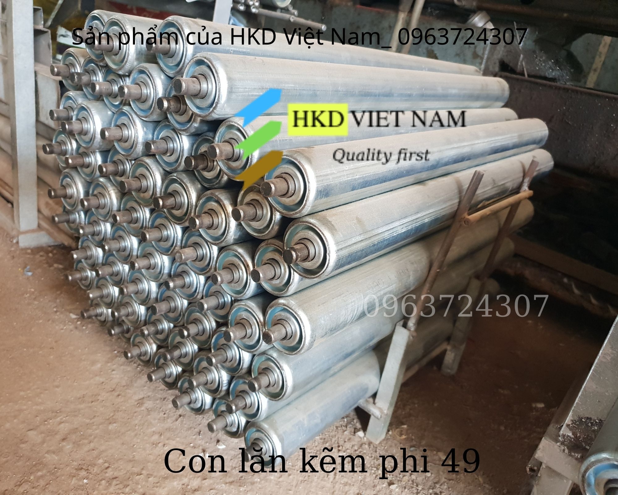 Con lăn băng tải 50cm (chất liệu kẽm )