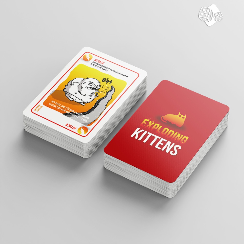 Bài Mèo Nổ Exploding kitten Việt Hóa [Phiên Bản Đặc Biệt] Lá Dày chống nước