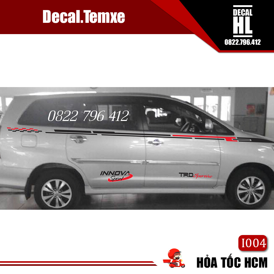 Tem dán sườn xe Innova, tem dán sườn xe 7 chỗ I004